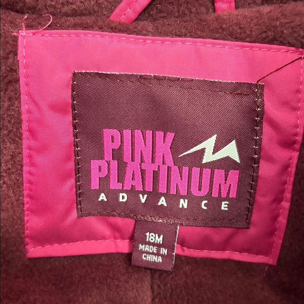 Pink Platinum Vibrant Fleece Lined Snowsuit Size 18 Months